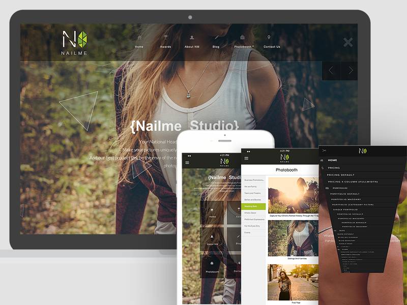 Nailme - Multiple Layout WordPress Portfolio Theme - Build your full no-refresh website. 